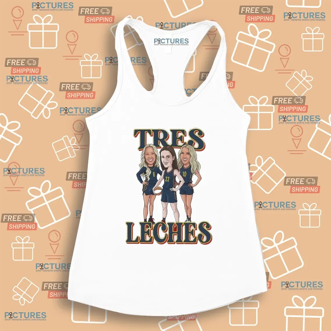 WNBA Tres Leches Caitlin Clark Lexie Hull and Sophie Cunningham T Shirt WNBA Tres Leches Caitlin Clark Lexie Hull and Sophie Cunningham T Shirt