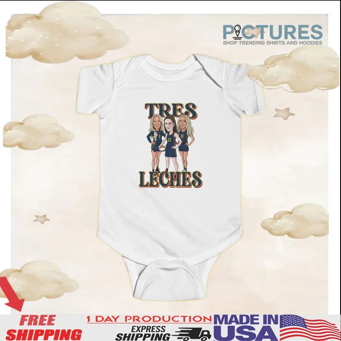 WNBA Tres Leches Caitlin Clark Lexie Hull and Sophie Cunningham T Shirt WNBA Tres Leches Caitlin Clark Lexie Hull and Sophie Cunningham T Shirt