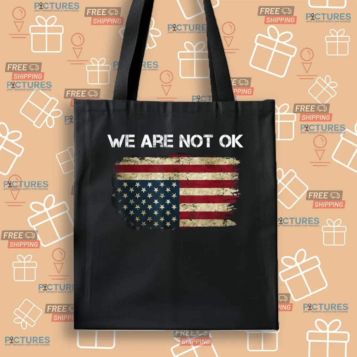 We Are Not Ok USA Flag Upside Down T Shirt