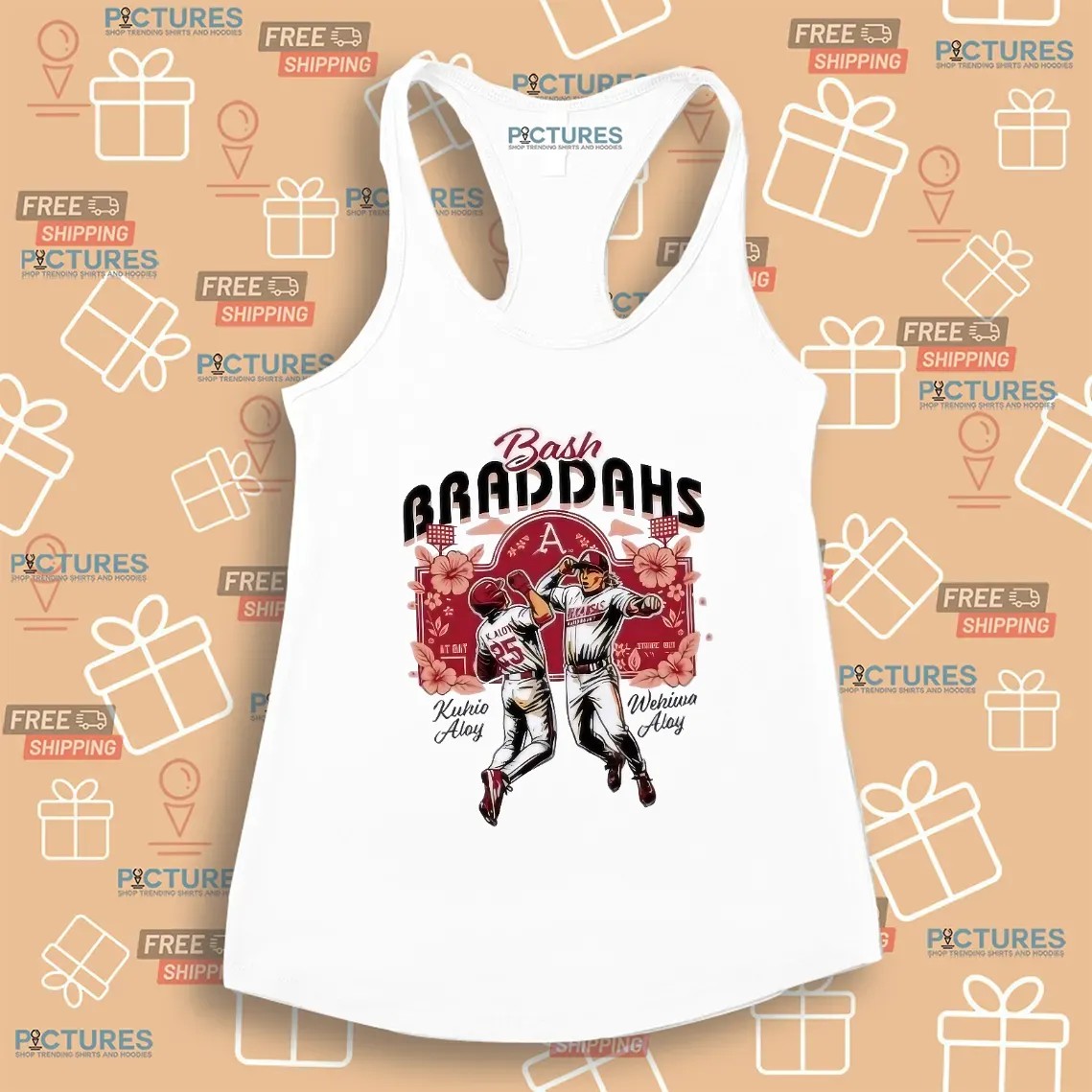 Wehiwa Aloy Wehiwa Aloy Arkansas Razorbacks Bash Braddahs Caricatures T Shirt