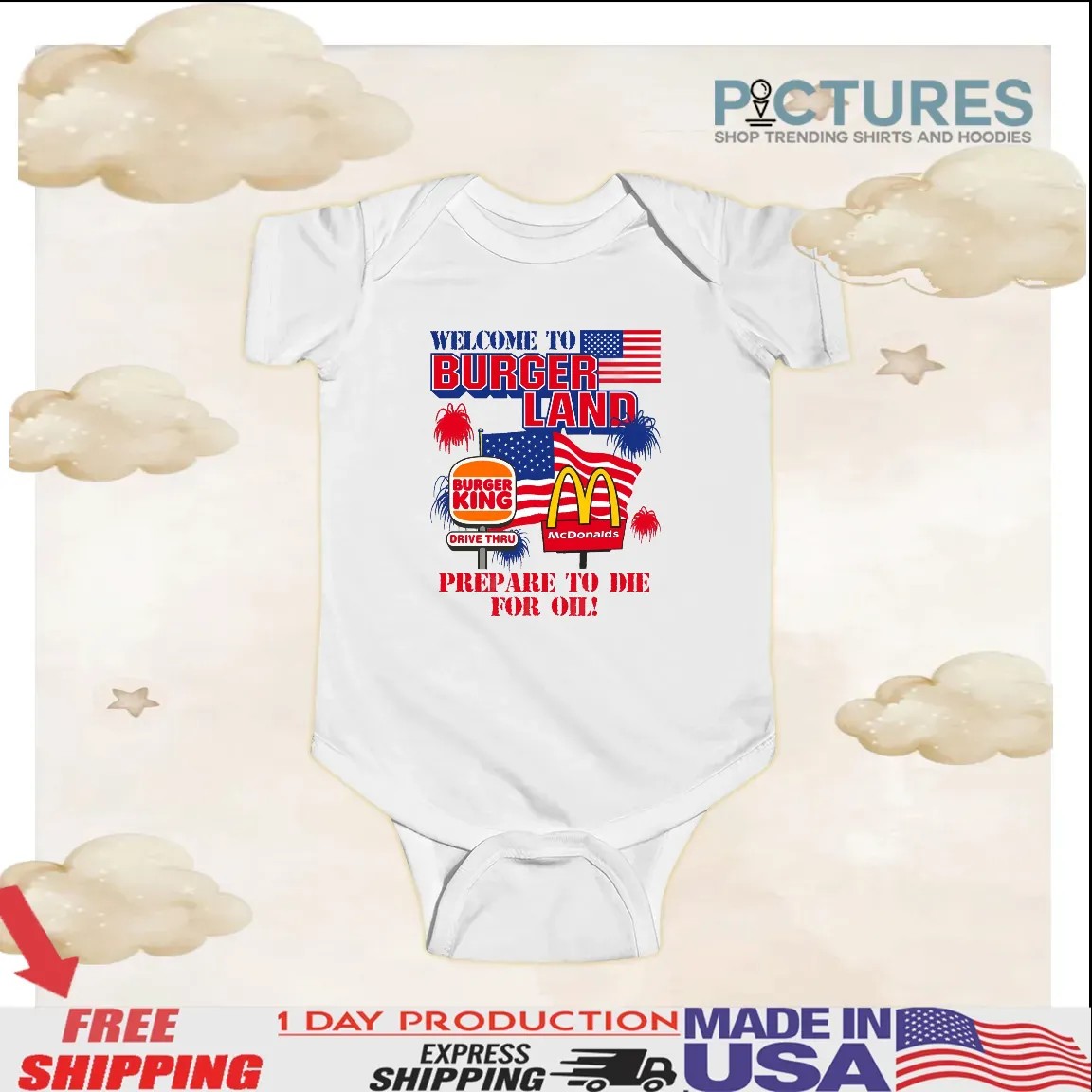 Welcome To Burgerland Prepare To Die For Oil Burger King McDonald Flag T Shirt