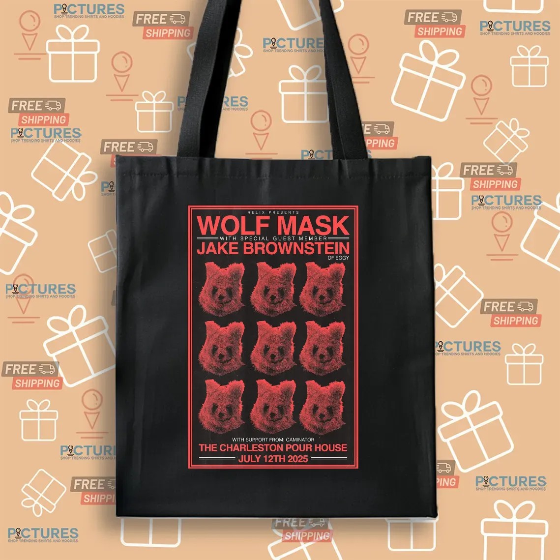 Wolf Mask Charleston Pour House Jake Brownstein Poster July 12 2025 Concert T Shirt Wolf Mask Charleston Pour House Jake Brownstein Poster July 12 2025 Concert T Shirt