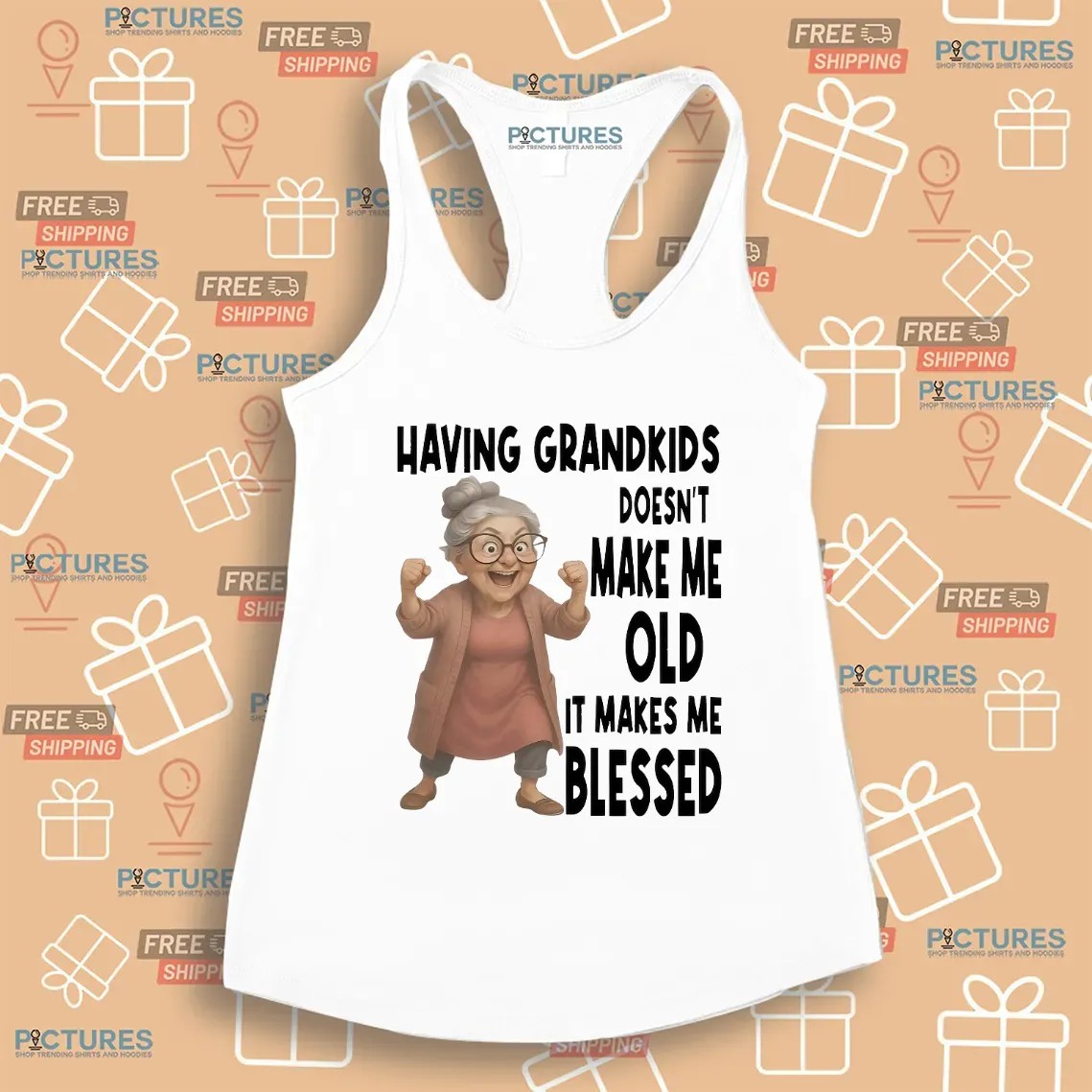 Woman Having Grandkids Doesn’t Make Me Old It Makes Me Blessed Grandma T Shirt