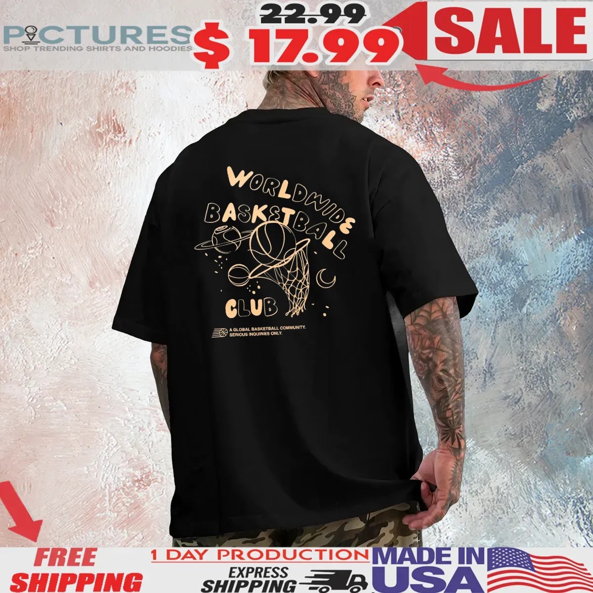 Worldwide Basketball Club A Global Basketball Community Serious Inquiries Only T Shirt