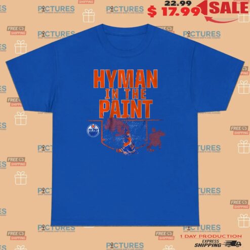 Zach Hyman Edmonton Oilers Hockey Hyman In The Paint T Shirt