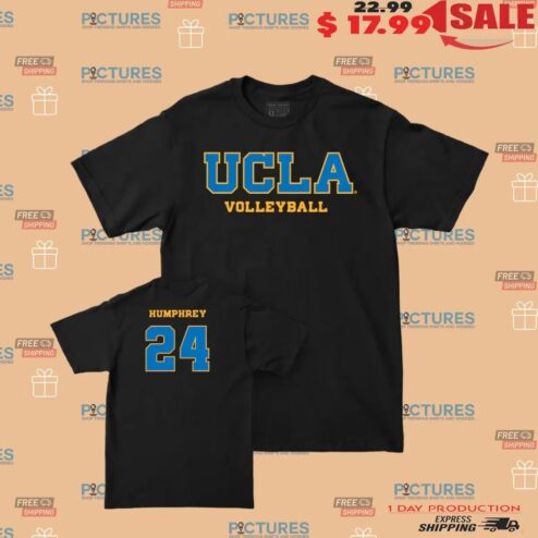 Zoe Humphrey 24 Ucla Women's Volleyball Wordmark T Shirt