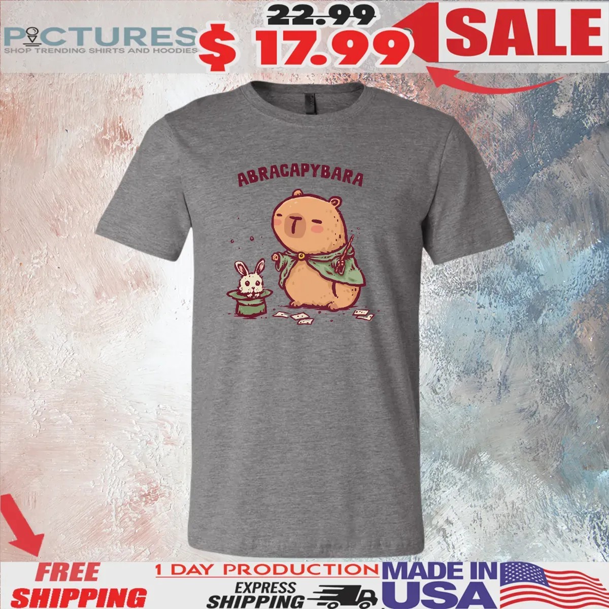 Abracapybara Capybara Magician Pulling A Rabbit Out Of A Hat T Shirt