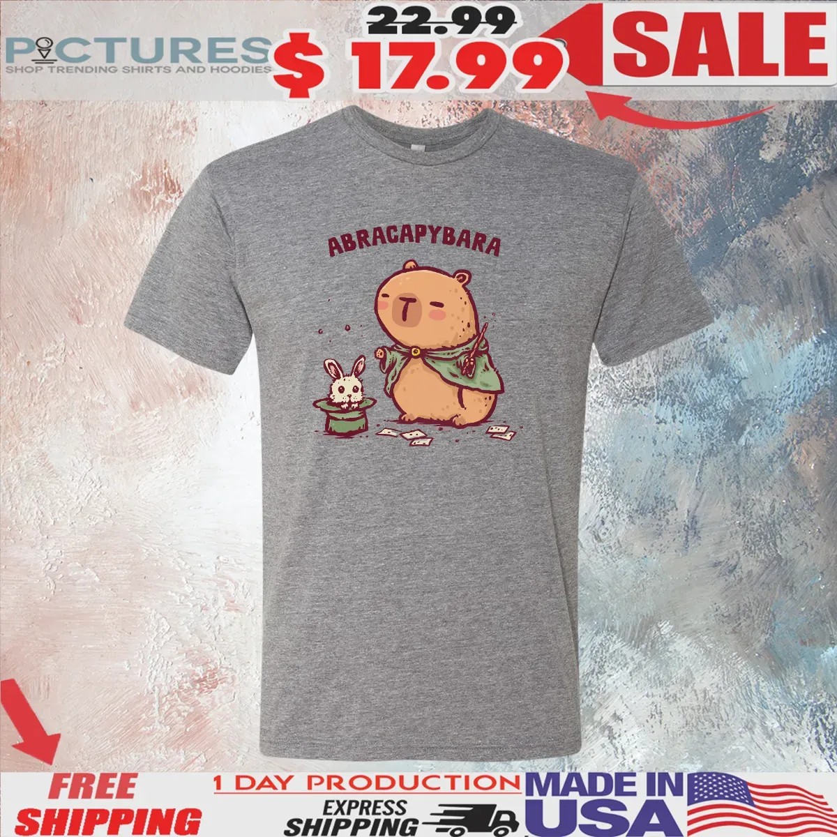 Abracapybara Capybara Magician Pulling A Rabbit Out Of A Hat T Shirt
