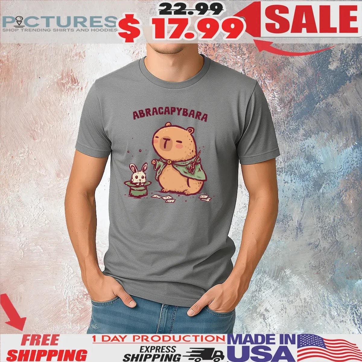 Abracapybara Capybara Magician Pulling A Rabbit Out Of A Hat T Shirt
