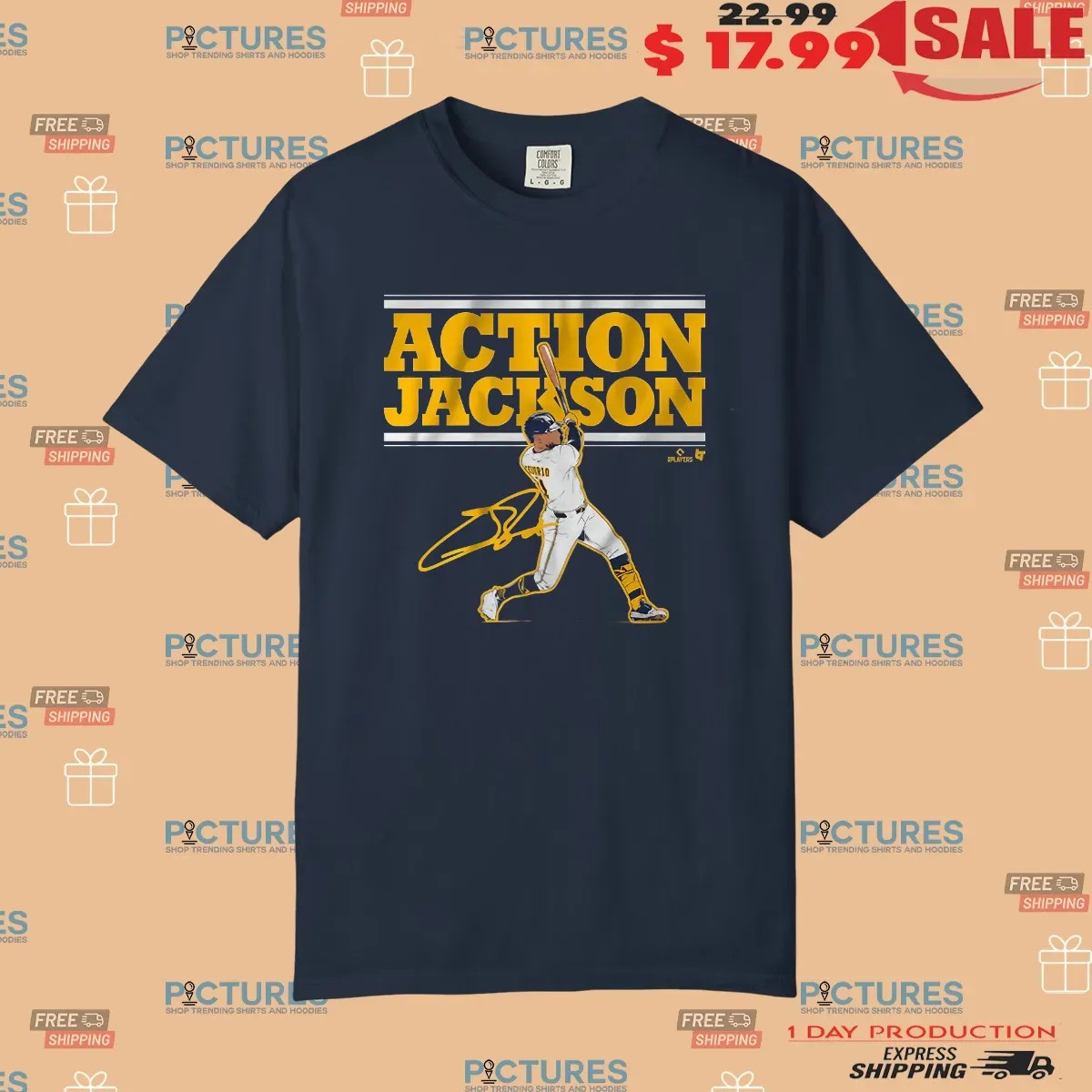 Action Jackson Chourio Milwaukee Brewers Baseball Signature T Shirt