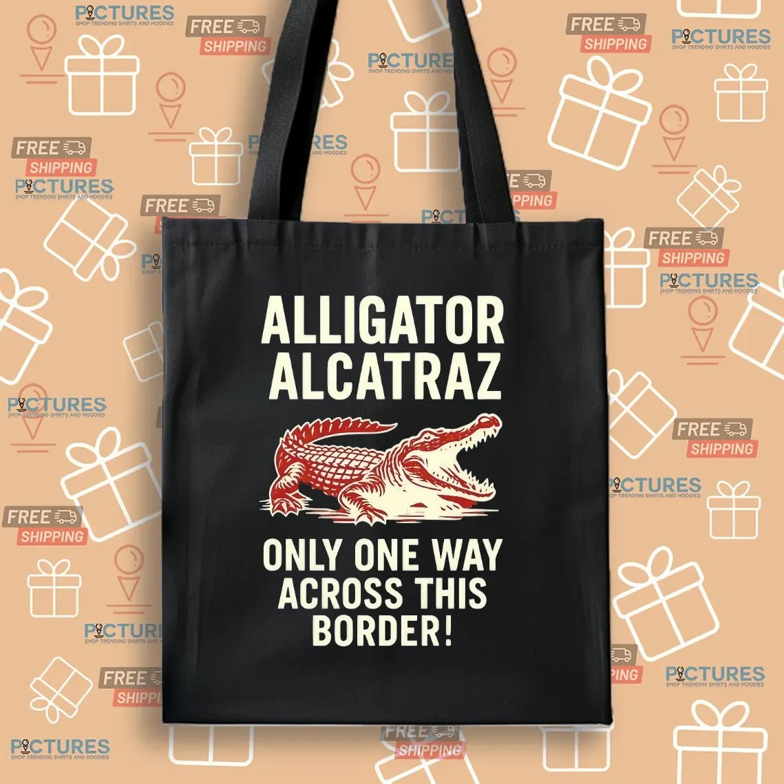 Alligator Alcatraz One Way Across This Border T Shirt
