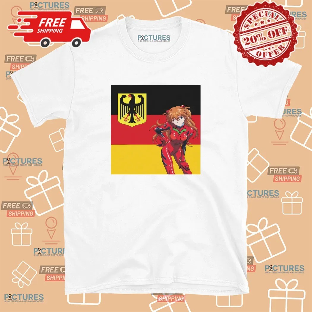 Asuka Langley German Flag Neon Genesis Evangelion T Shirt