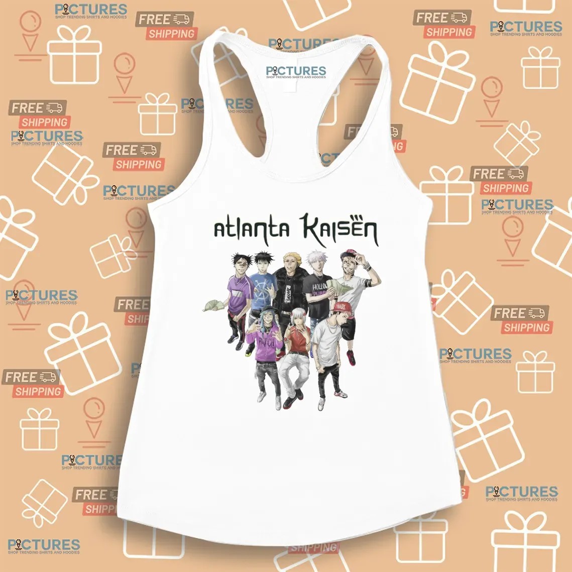 Atlanta Kaisen Jujutsu Kaisen Gojo Itadori Anime Crossover T Shirt