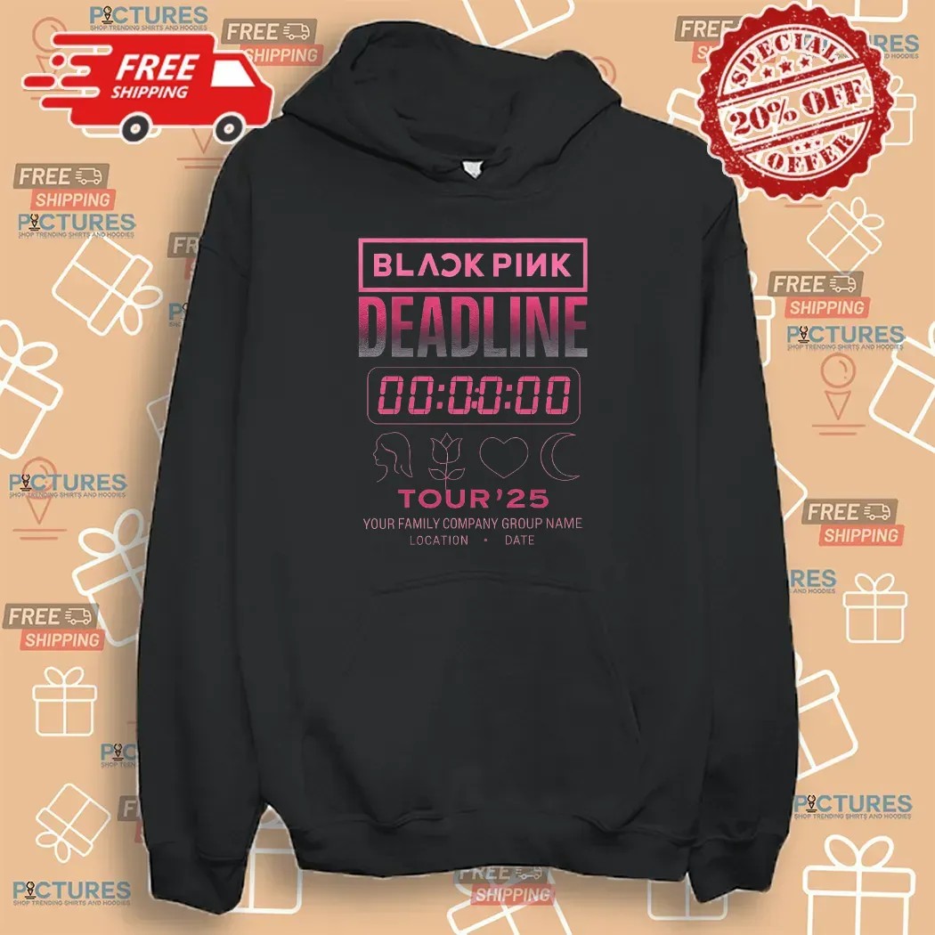 BLACKPINK Deadline Tour 2025 Countdown Gradient Pink Concert Timer Graphic Customized T Shirt