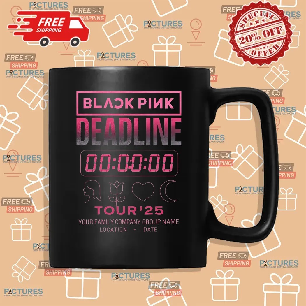BLACKPINK Deadline Tour 2025 Countdown Gradient Pink Concert Timer Graphic Customized T Shirt