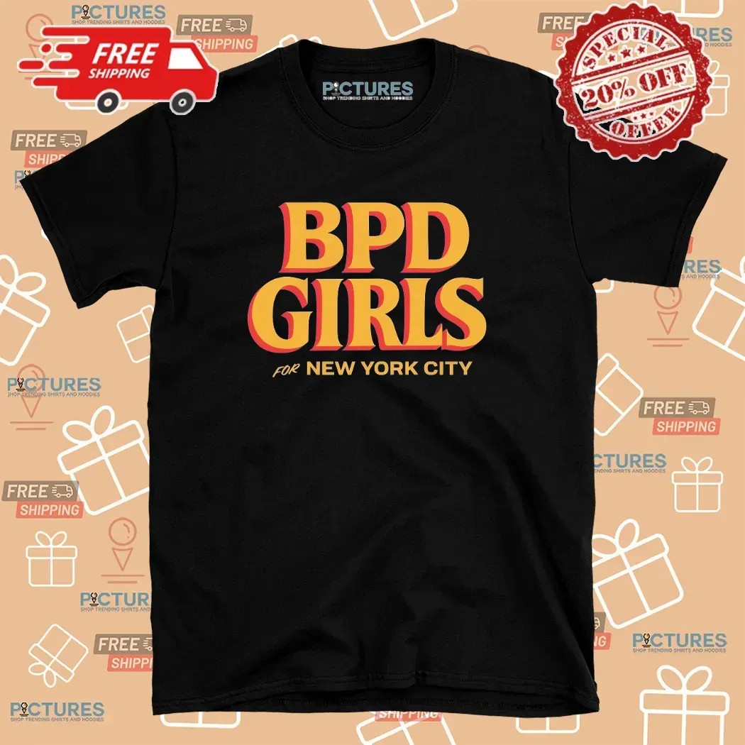 BPD Girls For New York City Bold Vintage Typography T Shirt