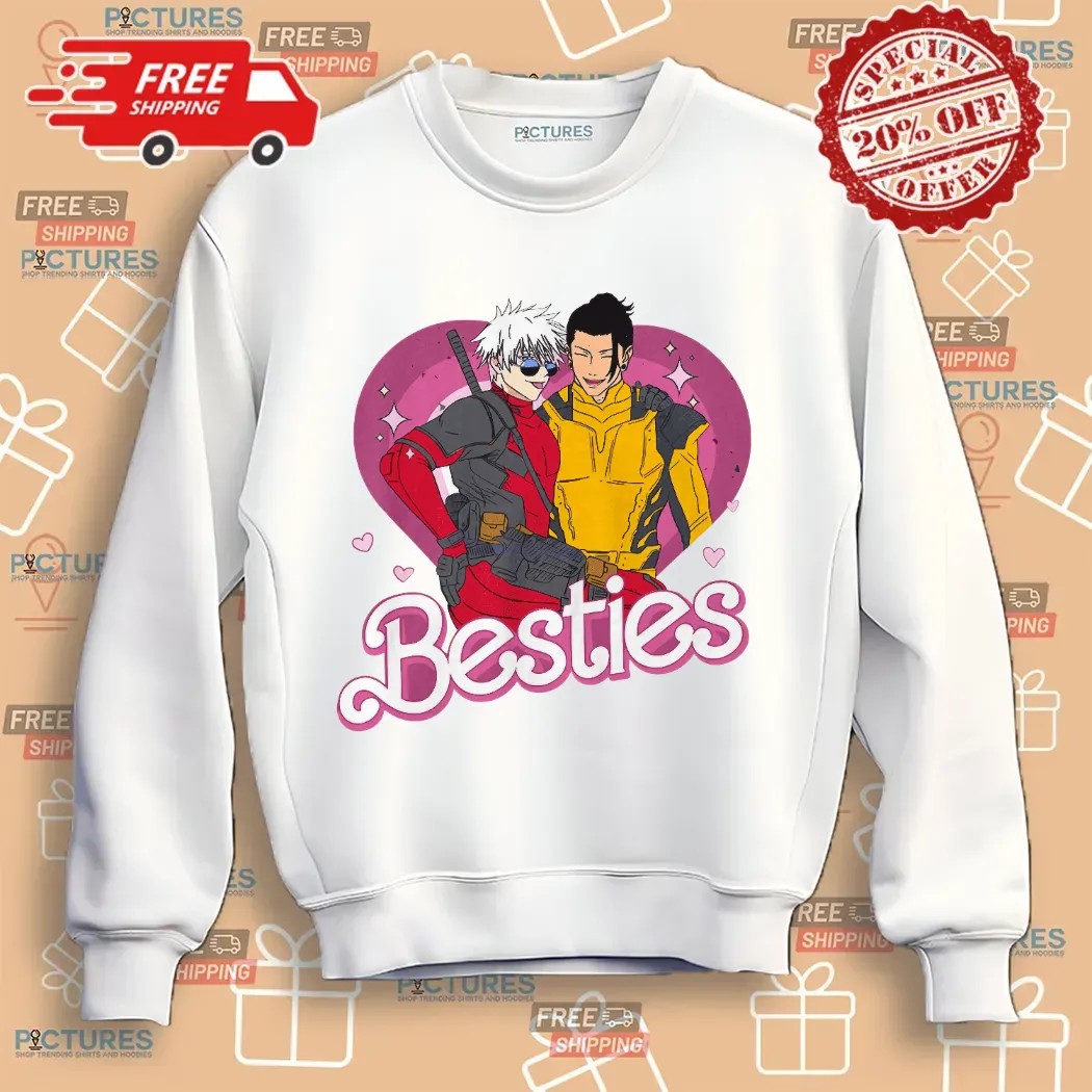 Bestie Gojo Geto Superhero Deadpool Wolverine T Shirt Bestie Gojo Geto Superhero Deadpool Wolverine T Shirt