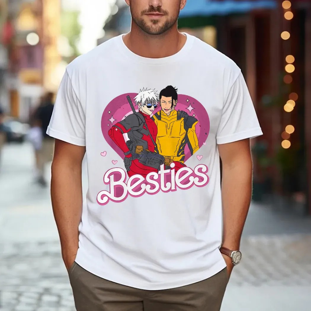Bestie Gojo Geto Superhero Deadpool Wolverine T Shirt Bestie Gojo Geto Superhero Deadpool Wolverine T Shirt