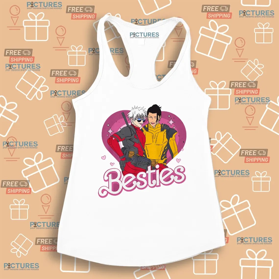 Bestie Gojo Geto Superhero Deadpool Wolverine T Shirt Bestie Gojo Geto Superhero Deadpool Wolverine T Shirt