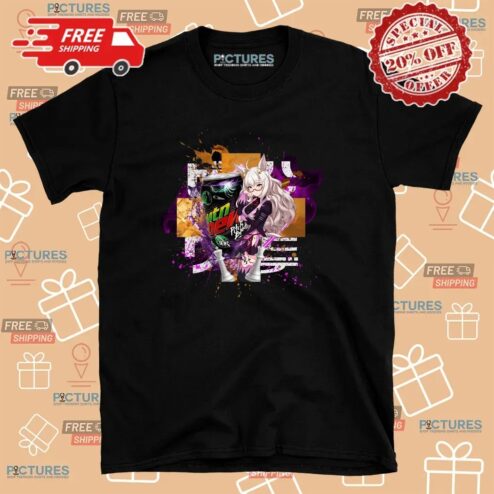 Biwa Hayahide Umamusume Pretty Derby Mountain Dew Pitch Black Energy Drink T Shirt