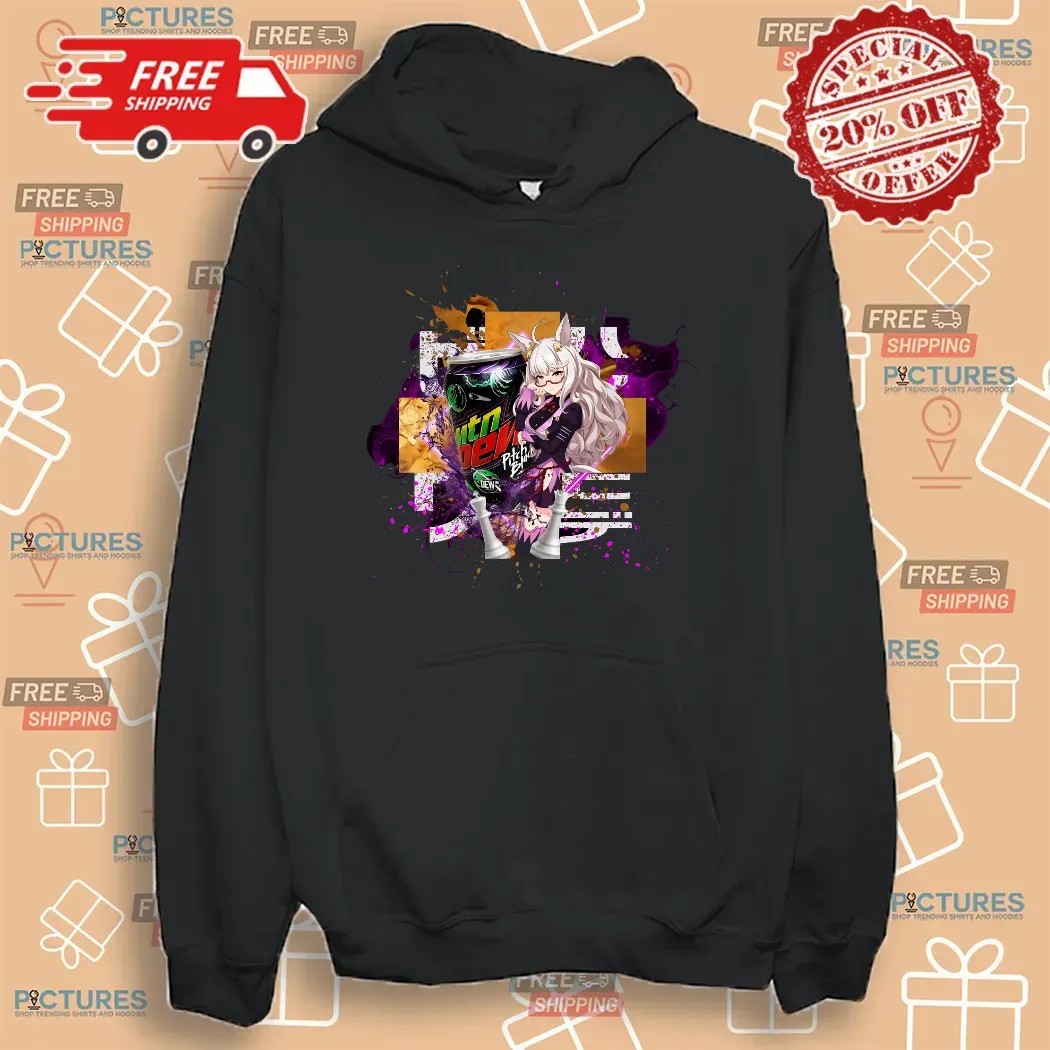 Biwa Hayahide Umamusume Pretty Derby Mountain Dew Pitch Black Energy Drink T Shirt
