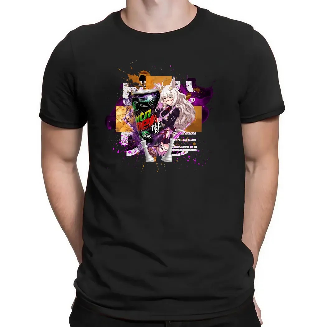 Biwa Hayahide Umamusume Pretty Derby Mountain Dew Pitch Black Energy Drink T Shirt
