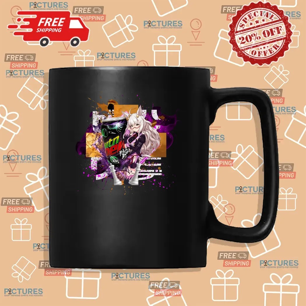 Biwa Hayahide Umamusume Pretty Derby Mountain Dew Pitch Black Energy Drink T Shirt
