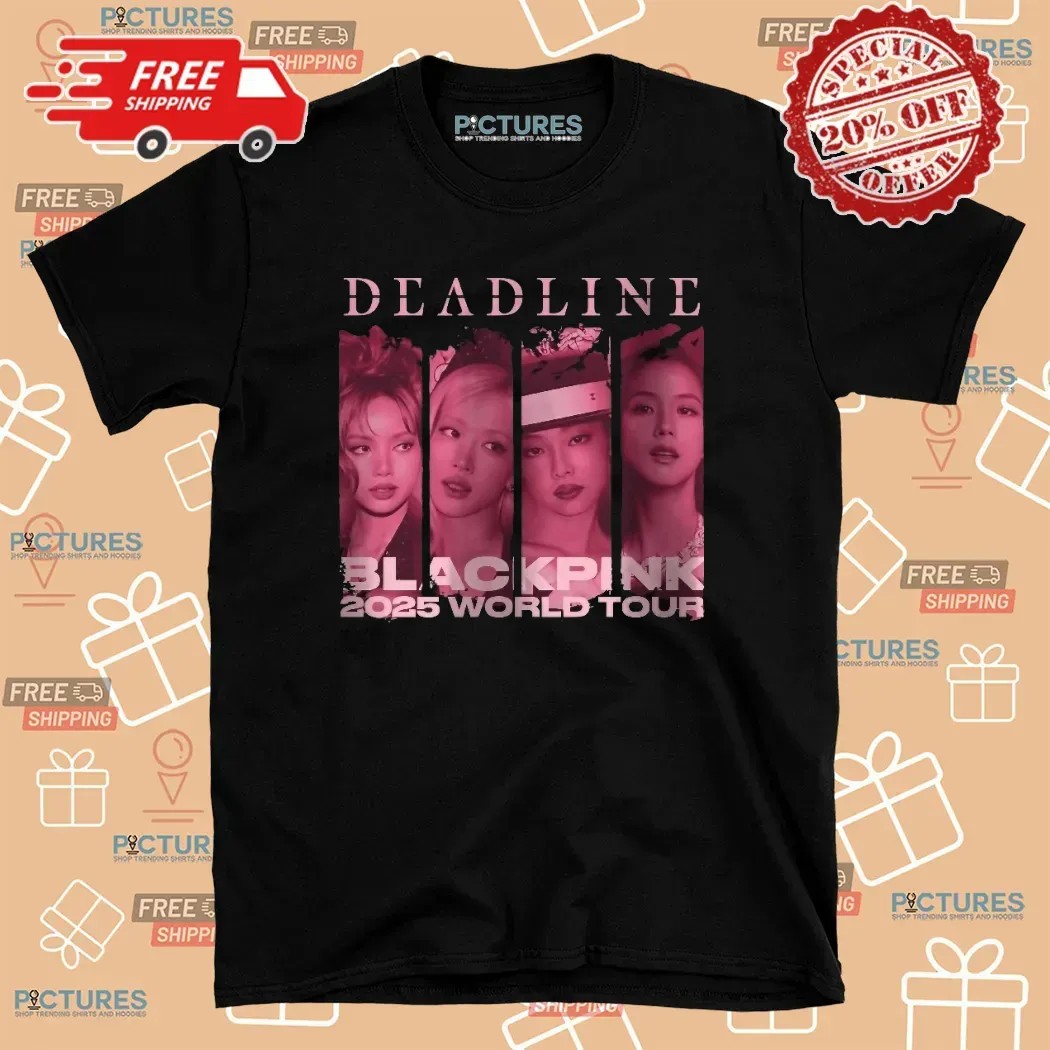 BlackPink Deadline Tour Jennie Jisoo Rose Lisa World Tour Merch T Shirt