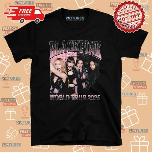 Black Pink World Tour 2025 Concert Jisoo Jennie Lisa Rose Blink Bootleg T Shirt