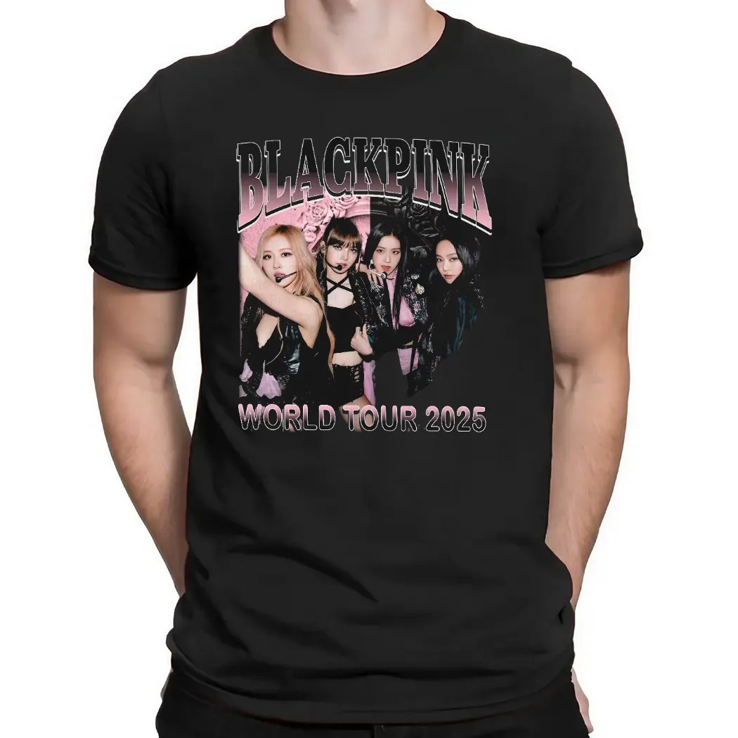 Black Pink World Tour 2025 Concert Jisoo Jennie Lisa Rose Blink Bootleg T Shirt