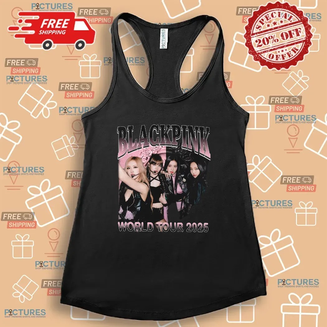 Black Pink World Tour 2025 Concert Jisoo Jennie Lisa Rose Blink Bootleg T Shirt