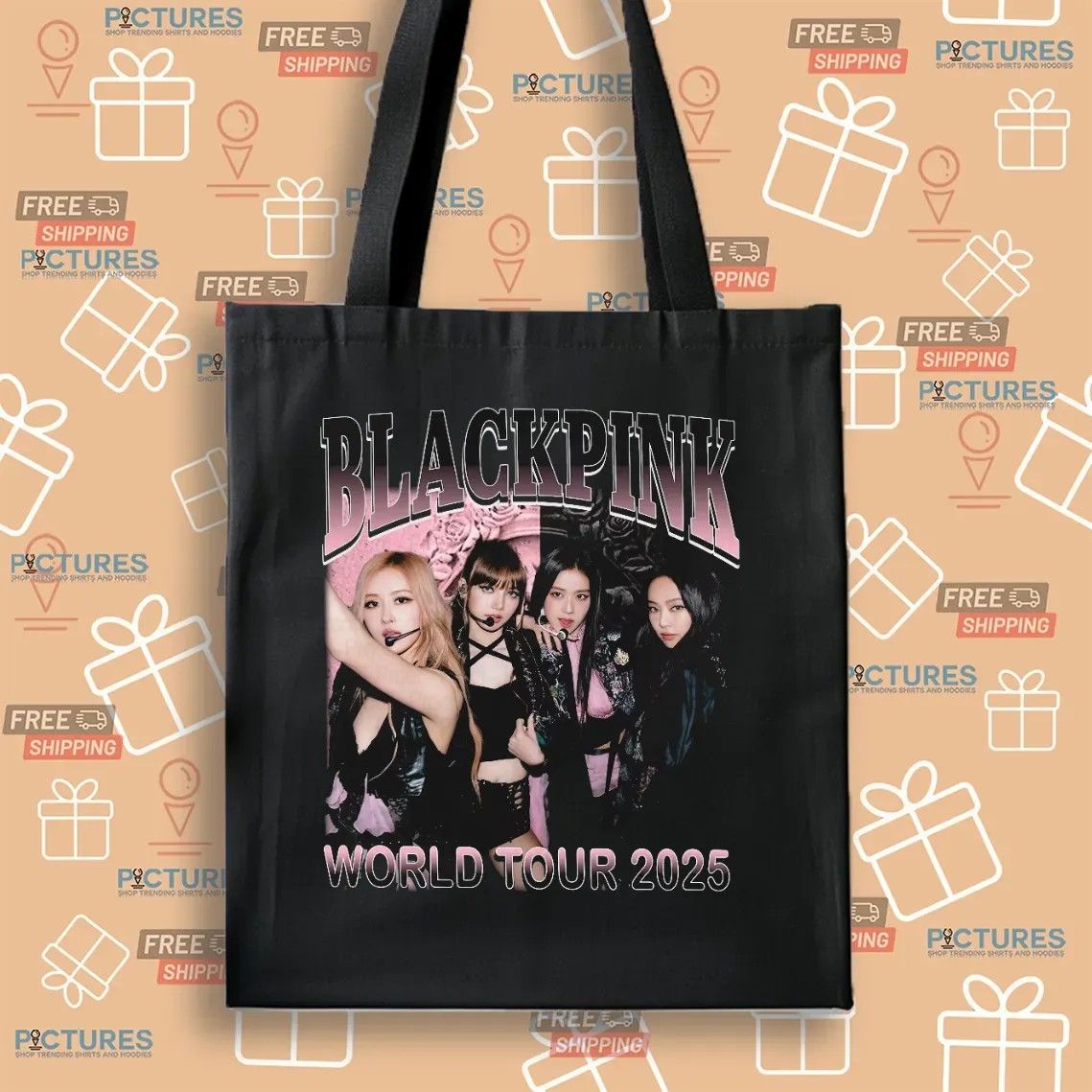 Black Pink World Tour 2025 Concert Jisoo Jennie Lisa Rose Blink Bootleg T Shirt