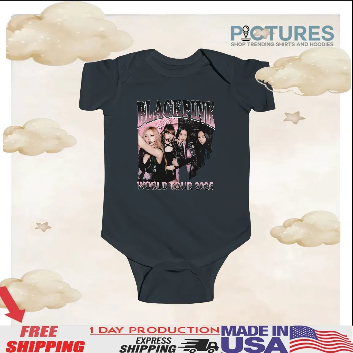 Black Pink World Tour 2025 Concert Jisoo Jennie Lisa Rose Blink Bootleg T Shirt