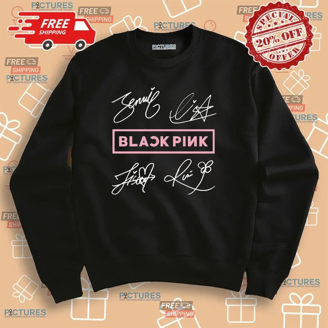 Black Pink World Tour 2025 Jisoo Jennie Lisa Rose Blink Signatures Concert T Shirt