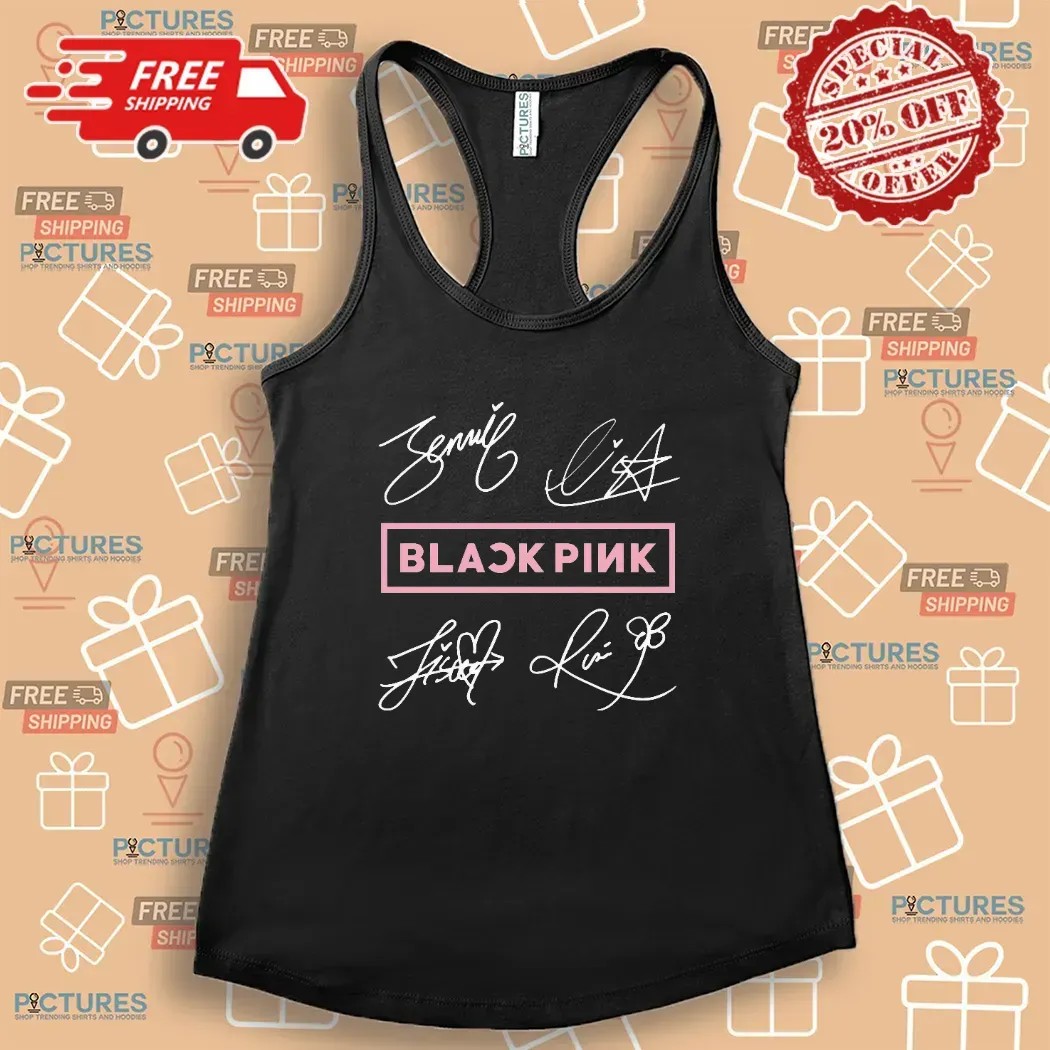 Black Pink World Tour 2025 Jisoo Jennie Lisa Rose Blink Signatures Concert T Shirt