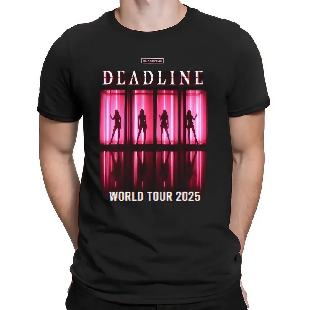 Blackpink Deadline World Tour 2025 Dates Pink Neon Art Graphic T Shirt