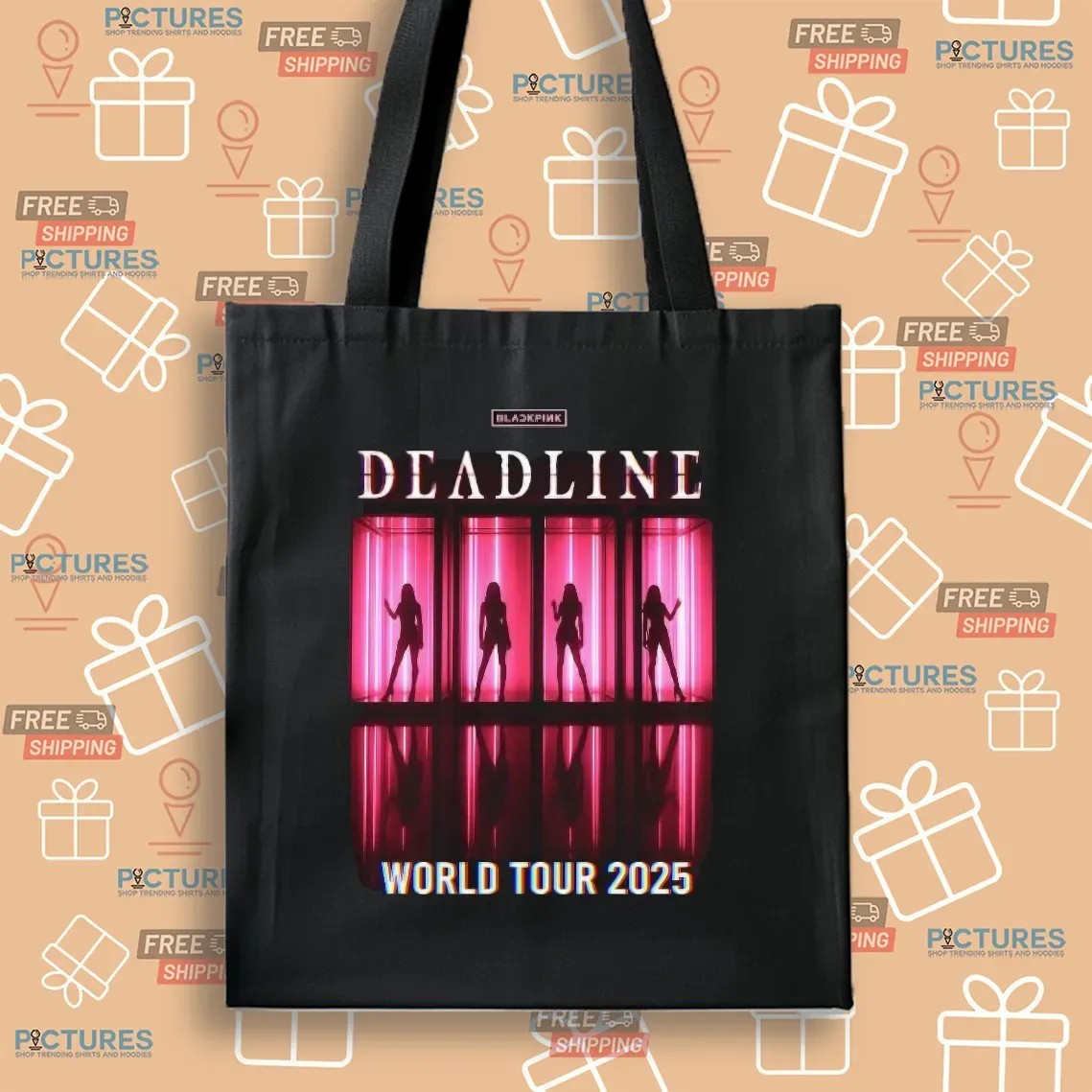 Blackpink Deadline World Tour 2025 Dates Pink Neon Art Graphic T Shirt