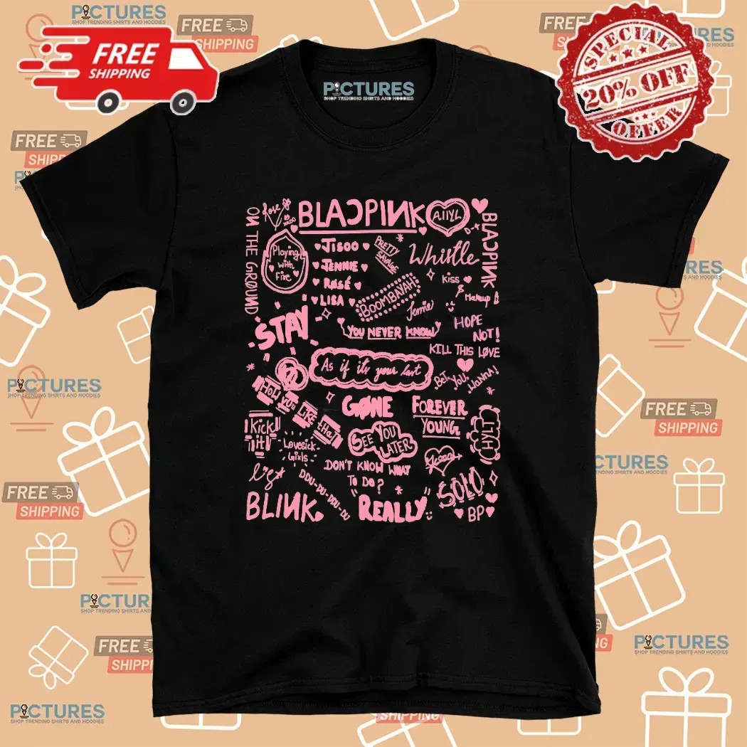 Blackpink Song List World Tour 2025 Kpop Fan Art T Shirt