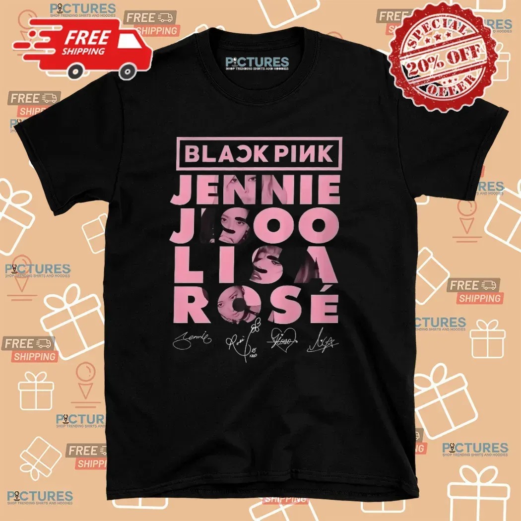 Blackpink World Tour 2025 Kpop Concert Tee Jisoo Jennie Lisa Rose Fan Merch Signatures T Shirt