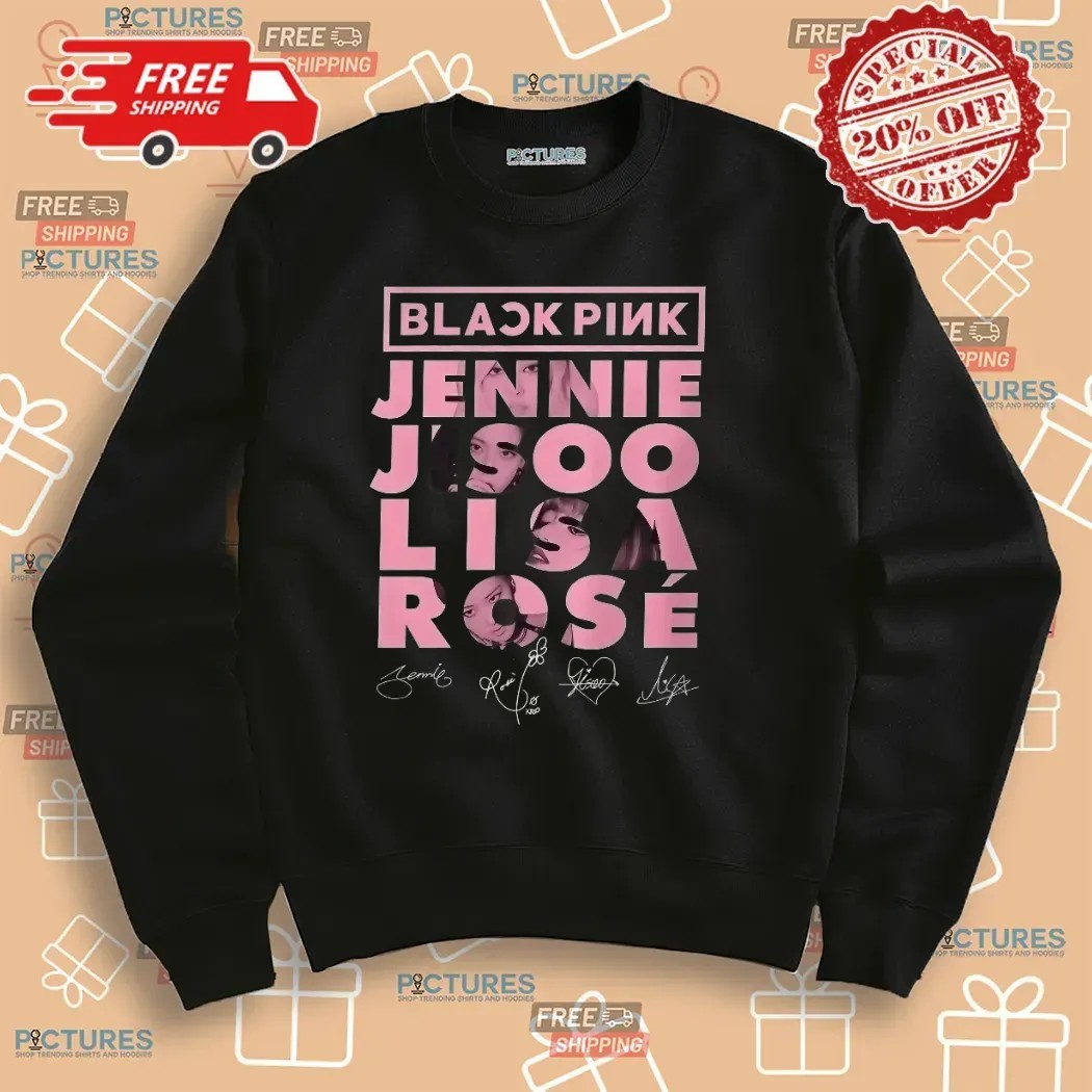 Blackpink World Tour 2025 Kpop Concert Tee Jisoo Jennie Lisa Rose Fan Merch Signatures T Shirt