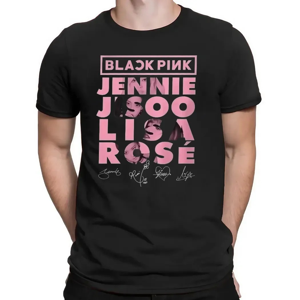 Blackpink World Tour 2025 Kpop Concert Tee Jisoo Jennie Lisa Rose Fan Merch Signatures T Shirt