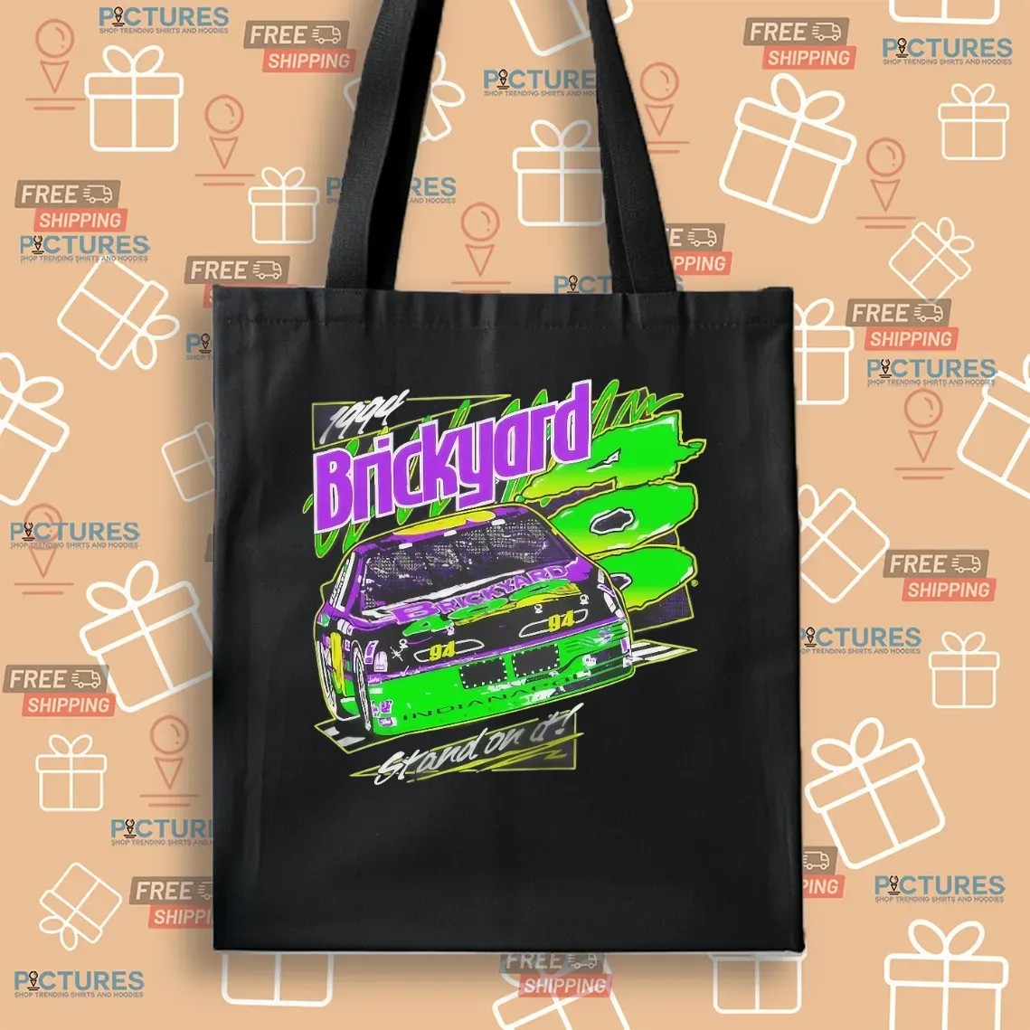 Brickyard 400 1994 Stand On It Neon Graphic T Shirt Brickyard 400 1994 Stand On It Neon Graphic T Shirt