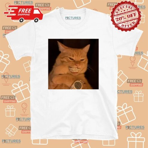 Bust Down Cat Blinged Out Meme T Shirt