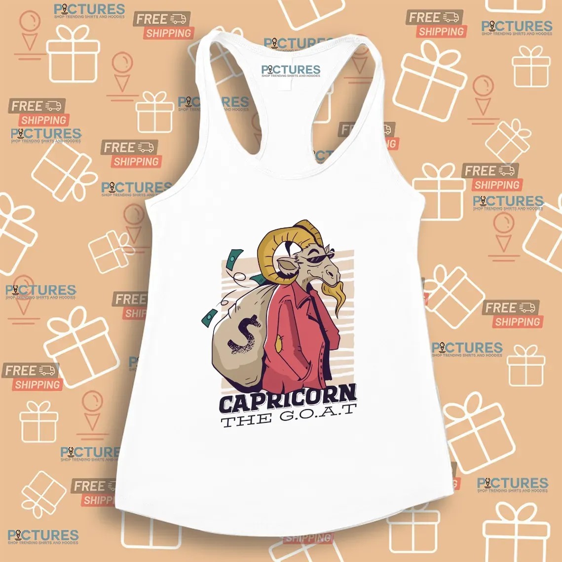 Capricorn The Goat Carrying A Huge Sack Of Money T Shirt