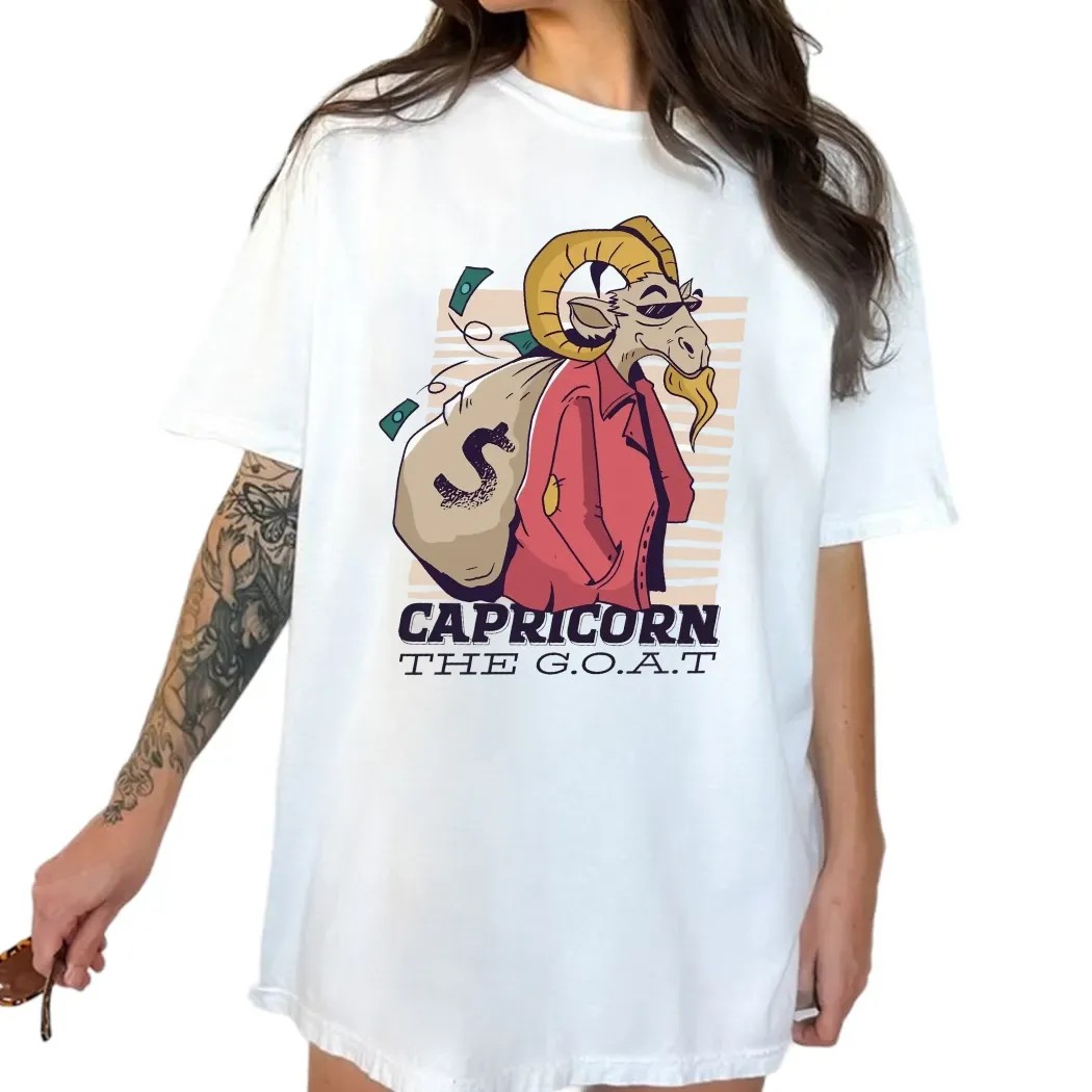 Capricorn The Goat Carrying A Huge Sack Of Money T Shirt