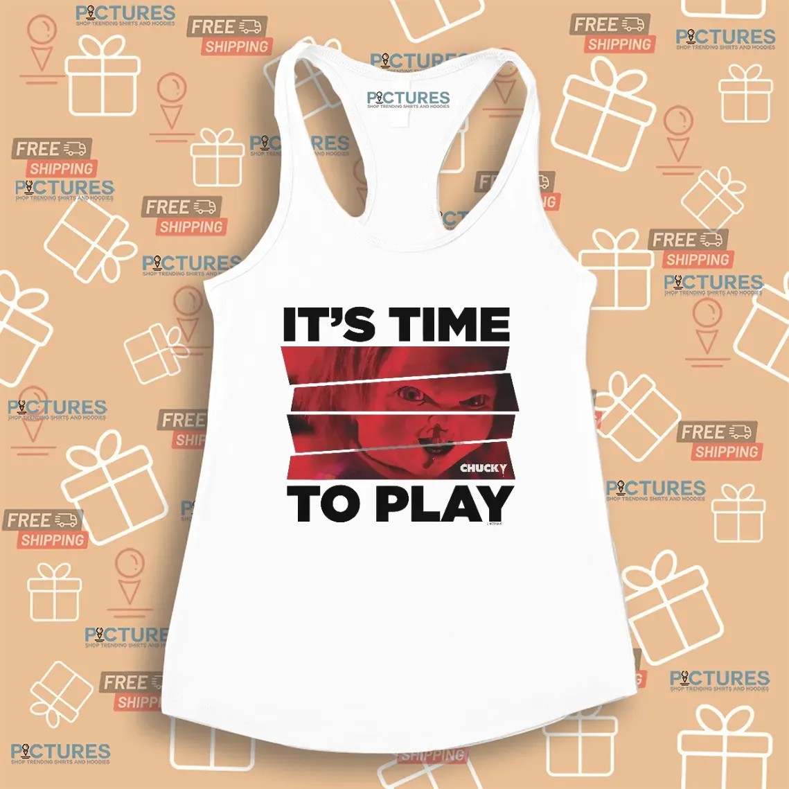 Chucky Time To Play Red Photo Horror Movie T Shirt