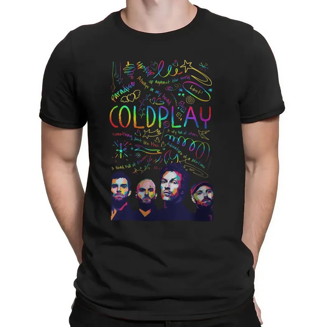 Coldplay Colorful Lyric Collage Chris Martin Concert T Shirt Coldplay Colorful Lyric Collage Chris Martin Concert T Shirt