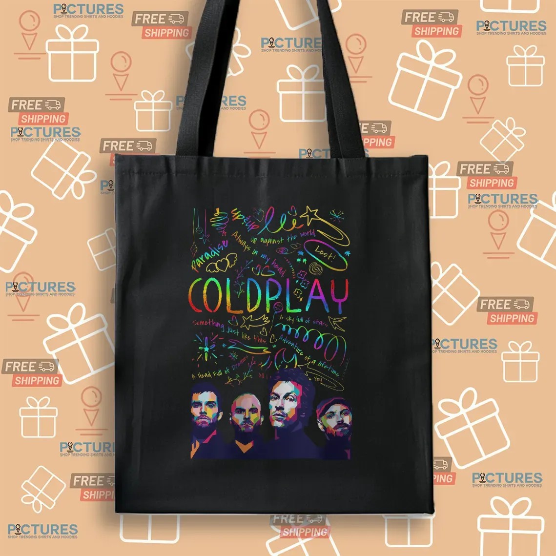 Coldplay Colorful Lyric Collage Chris Martin Concert T Shirt Coldplay Colorful Lyric Collage Chris Martin Concert T Shirt