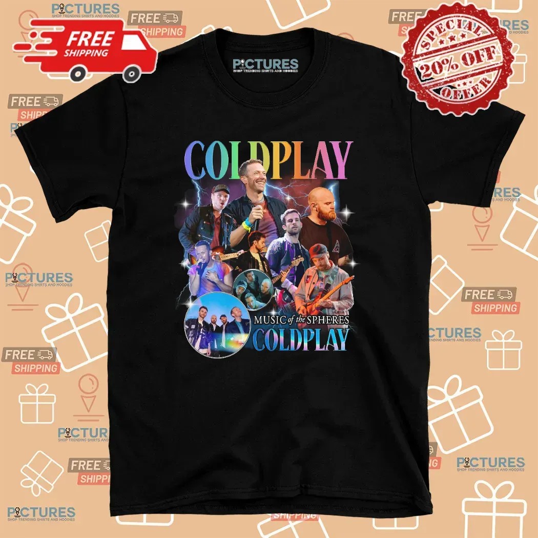 Coldplay Music of the Spheres Vintage Bootleg 2025 Cities Dates Concert T Shirt