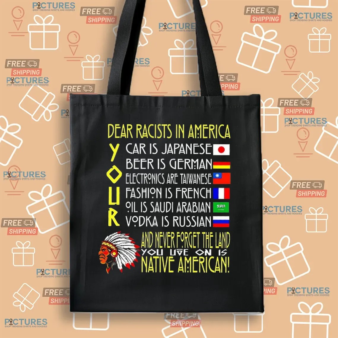 Dear Racist In America Your Car Is Japanese Your Beer Is German And Never Forget The Land T Shirt